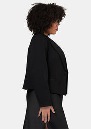 Her Satin Trim Crop Blazer