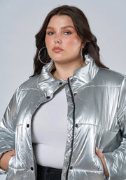 Superfly Silver Puffa Jacket