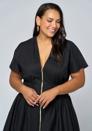 Octavia Zip Front Midi Dress