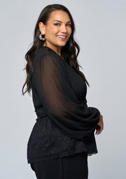 Hot In Here Lace Trim Blouse