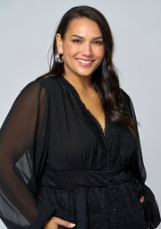 Hot In Here Lace Trim Blouse