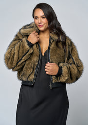 Nightshade Fur Bomber Jacket