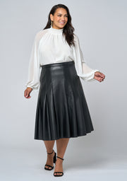 Seraphina Pleated PU Skirt