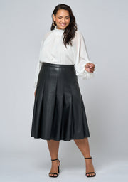 Seraphina Pleated PU Skirt