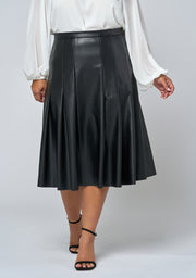 Seraphina Pleated PU Skirt