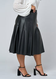 Seraphina Pleated PU Skirt