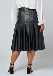 Seraphina Pleated PU Skirt