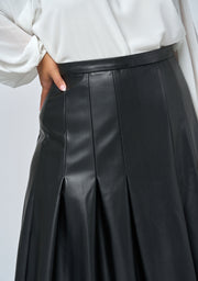 Seraphina Pleated PU Skirt