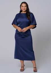 Dark Romance Satin Midi Dress