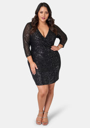 Smokin Hot Sequin Wrap Dress