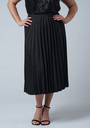 My Best Pleated Satin Skirt
