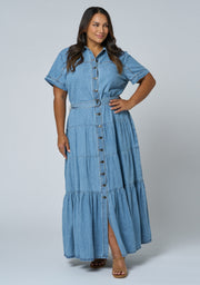 Lena Chambray Maxi Dress