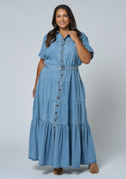 Lena Chambray Maxi Dress