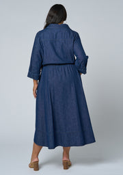 Thalia Chambray Wrap Midi Dress