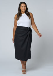 Gina Linen Wrap Skirt