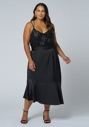 Hypnotize Satin Midi Skirt