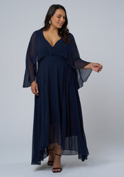 Electric Chemistry Cape Maxi Dress
