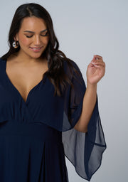 Electric Chemistry Cape Maxi Dress