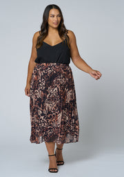Lions Lair Pleated Midi Skirt