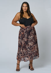 Lions Lair Pleated Midi Skirt