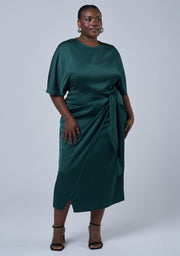 Act Up Satin Midi Dress