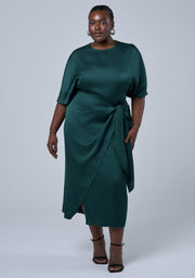 Act Up Satin Midi Dress