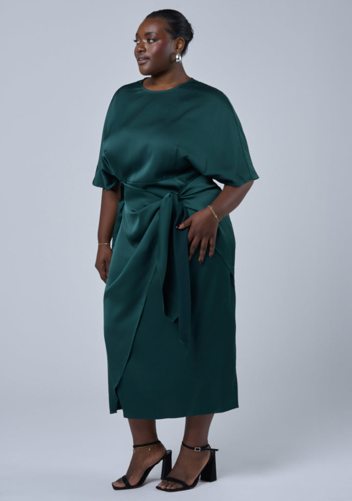Buy Act Up Satin Midi Dress by PINK DUSK online