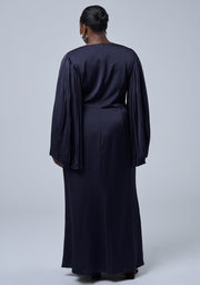 Sultry Satin Cape Dress