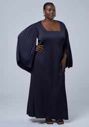 Sultry Satin Cape Dress