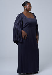 Sultry Satin Cape Dress