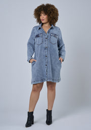 Abyss Chambray Shacket Dress
