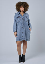 Abyss Chambray Shacket Dress