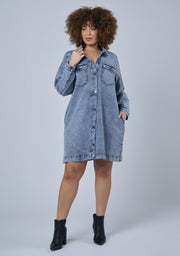 Abyss Chambray Shacket Dress