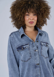 Abyss Chambray Shacket Dress