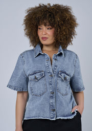 Melissa Cropped Denim Shacket