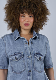 Melissa Cropped Denim Shacket