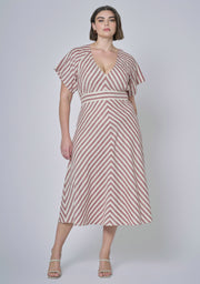 Allegra Linen Stripe Midi Dress