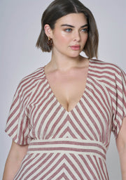 Allegra Linen Stripe Midi Dress