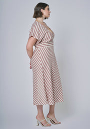 Allegra Linen Stripe Midi Dress