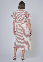 Allegra Linen Stripe Midi Dress
