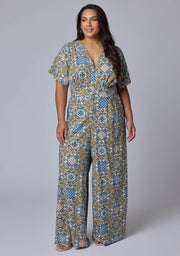 Zoe Linen Printed Jumpsuit