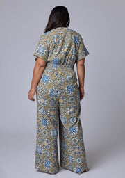 Zoe Linen Printed Jumpsuit