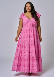 Violet Broderie Maxi Dress