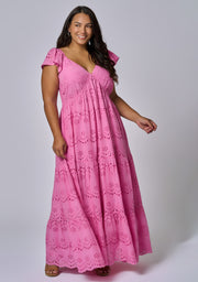 Violet Broderie Maxi Dress