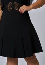 Empire Pleated Mini Skirt