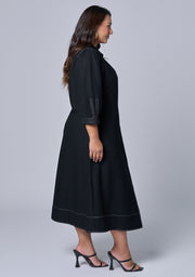 Midnight Muse Midi Shirt Dress