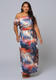 Phantom Maxi Satin Dress
