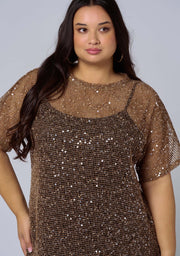 Raw Crochet Sequin Dress