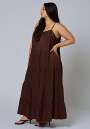 Rough Edit Satin Maxi Dress