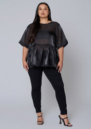 Empire Organza Peplum Top
